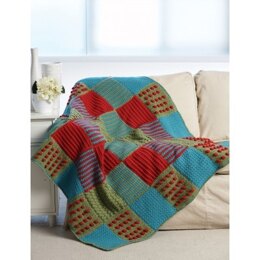 Textured Crochet Blocks Afghan in Bernat Super Value