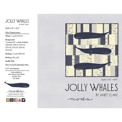 Moda Fabrics Jolly Whales Quilt - Downloadable PDF