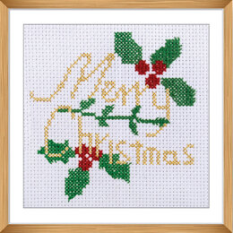 Trimits Mini Counted Cross Stitch Kit: Merry Christmas Cross Stitch Kit - 13 x 13cm