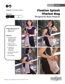Market Bag in Cascade Yarns Fixation Splash - DK599 - Downloadable PDF