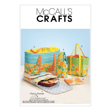 McCall's Carriers Hot Pad and Picnic Totes M6338 - Paper Pattern Size One Size Only