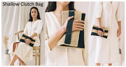 Shallow Clutch in Wool and the Gang Ra-Ra Raffia - Leaflet
