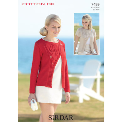 Long and Short Sleeved Cardigans in Sirdar Cotton DK - 7499 - Downloadable PDF