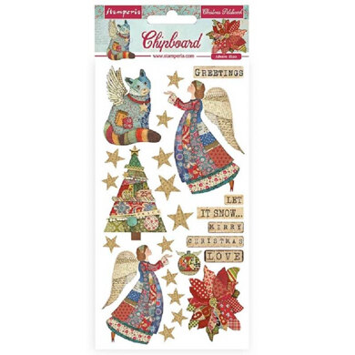 Stamperia Adhesive Shapes Christmas Patchwork - 15x30 cm