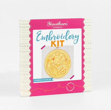 Hawthorn Handmade Summer Doodles Printed Embroidery Kit