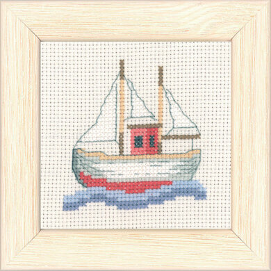 Permin Fishingboat Cross Stitch Kit