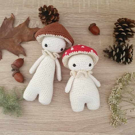 Finn and Phill the mushrooms - critter stitch crochet pattern / amigurumi