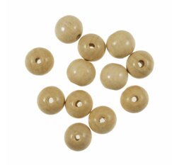 Trimits Beads: Beech Wood: 15mm: Pack of 12