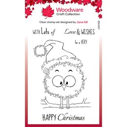 Woodware Clear Singles Festive Fuzzies Stamp - Robin Stamp 4in x 6in
