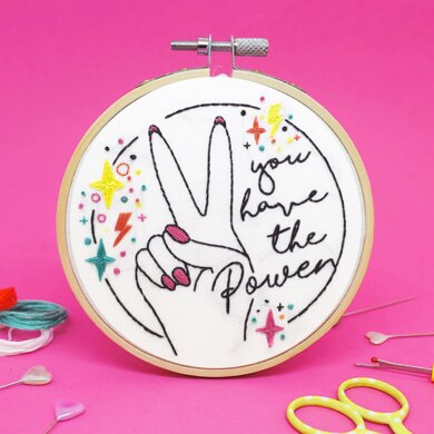 The Make Arcade Mini Printed Embroidery Kit - You have the Power - 4in