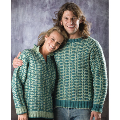 His and Hers A Pullover in Universal Yarn Deluxe Chunky