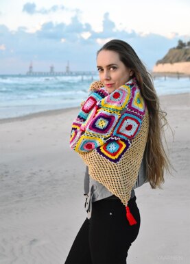 Maruv crochet boho shawl with tassels