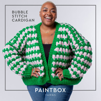 Bubble Stitch Cardigan - Free Knitting Pattern For Women - Cardigan Knitting Pattern in Paintbox Yarns Simply Super Chunky