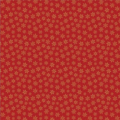 Craft Cotton Company Traditional Poinsettia - Snowflakes Red