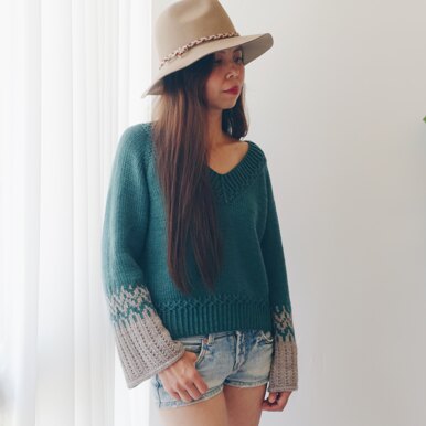 Ramble Sweater by Irene Lin - Sweater Knitting Pattern For Women in The Yarn Collective