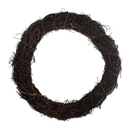 Groves Wreath Base: Rattan: Dark: 20cm/7.9in