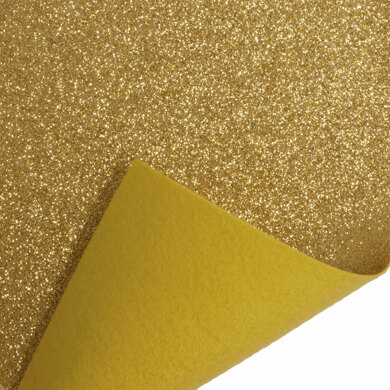 Trimits Glitter Felt Sheet - 23cm x30cm - Gold