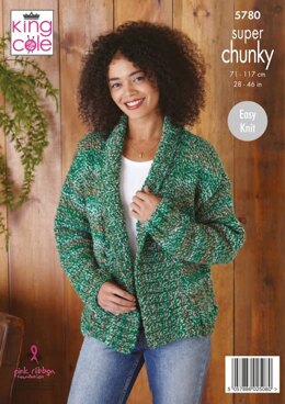 Cardigan and Sweater in King Cole Christmas Super Chunky - P5780 - Leaflet