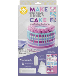 Wilton Make This Cake Striped Drip Cake Decorating Set with Tools & Instructions, 12-Piece