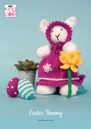Easter Bunny in King Cole Truffle & King Cole Big Value DK 50g - Downloadable PDF