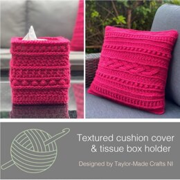 Textured cushion cover & tissue box