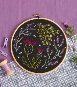 Hawthorn Handmade Highland Heathers Black Embroidery Kit