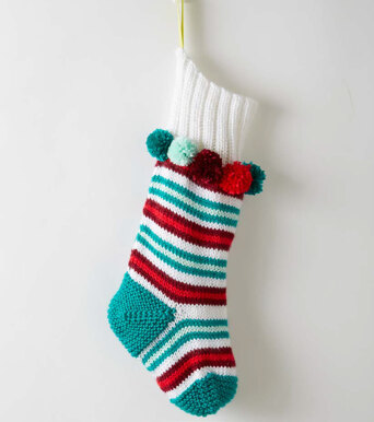 Stripe the Halls Stocking in Caron Simply Soft - Downloadable PDF