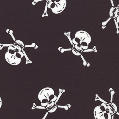 Oddies Textiles Cotton Poplin Printed – Skull Monochrome