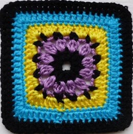 Crochet Granny Square Afghan Block Motif LD-0109