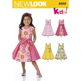 New Look Child's Dress and Sash 6202 - Paper Pattern, Size A (3-4-5-6-7-8)
