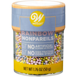 Wilton Naturally Flavored Rainbow Nonpareils Sprinkles, 1.76 oz.