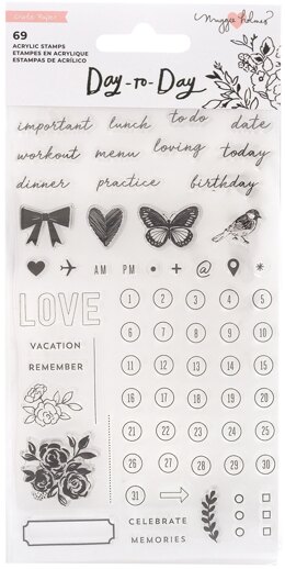 American Crafts Maggie Holmes Day-To-Day Planner Clear Stamp Set - 622512