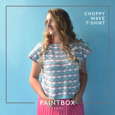 Choppy Wave T-Shirt - Free Top Crochet Pattern for Women in Paintbox Yarns Cotton DK and Metallic DK - Downloadable PDF