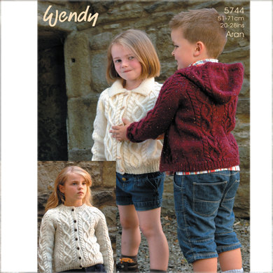 Unisex Kids Jacket in Wendy Aran with Wool - 5744