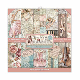 Stamperia Mini Scrapbooking Pad 10 Double Sided Sheets 20.3 x 20.3 cm (8 x8 ) Passion
