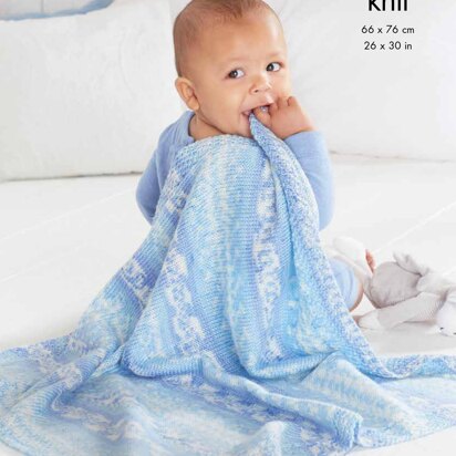 Blankets Knitted in King Cole Fjord DK - 5695 - Downloadable PDF