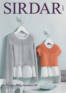 Cardigans in Sirdar Snuggly Baby Bamboo DK - 5217 - Downloadable PDF