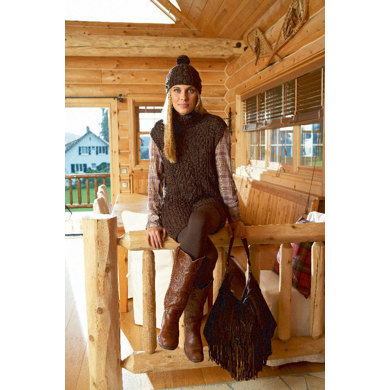 Ribbed Slipover and Hat with Cables in Schachenmayr Universa - S6918AB - Downloadable PDF