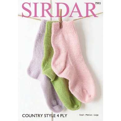 Socks in Sirdar Country Style 4 Ply - 7993 - Downloadable PDF