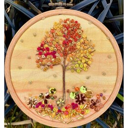 Rowandean Autumn Liquid Amber Embroidery Kit - 13.5cm x 16.5cm