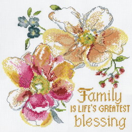 Design Works Family Blessings Cross Stitch Kit - 25cm x 25cm
