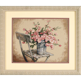 Dimensions Roses on White Chair Cross Stitch Kit - 36cm x 28cm