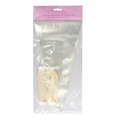 Culpitt Clear Sweet Cone Bag With Ties 150 X 280Mm 50 Pc
