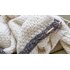 Half-Linen Stitch Knit Blanket with Faux Fur Trim