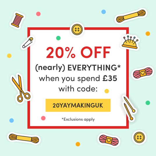 20 percent off (almost) everything full-priced when you spend £35! Code: 20YAYMAKINGUK