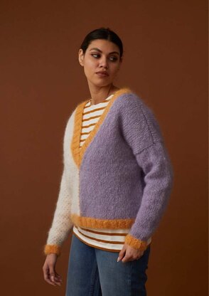 Colour Block Sweater and Vest Top - Knitting Pattern for Women in Debbie Bliss Nell by Debbie Bliss