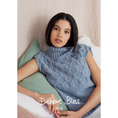 "Jessamine Top" : Top Knitting Pattern for Women in Debbie Bliss Aran Yarn