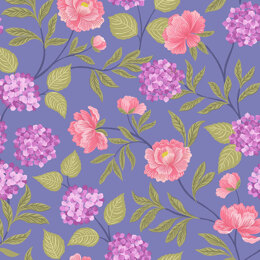 Lewis & Irene Love Blooms - Peony & hydrangea on floral blue