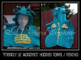 "Friendly Lil' Monsters" Poncho Swim Cover-Ups