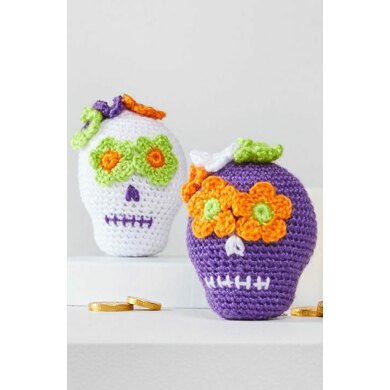 Sweet Crochet Sugar Skulls in Red Heart Amigurumi - LM6298 - Downloadable PDF